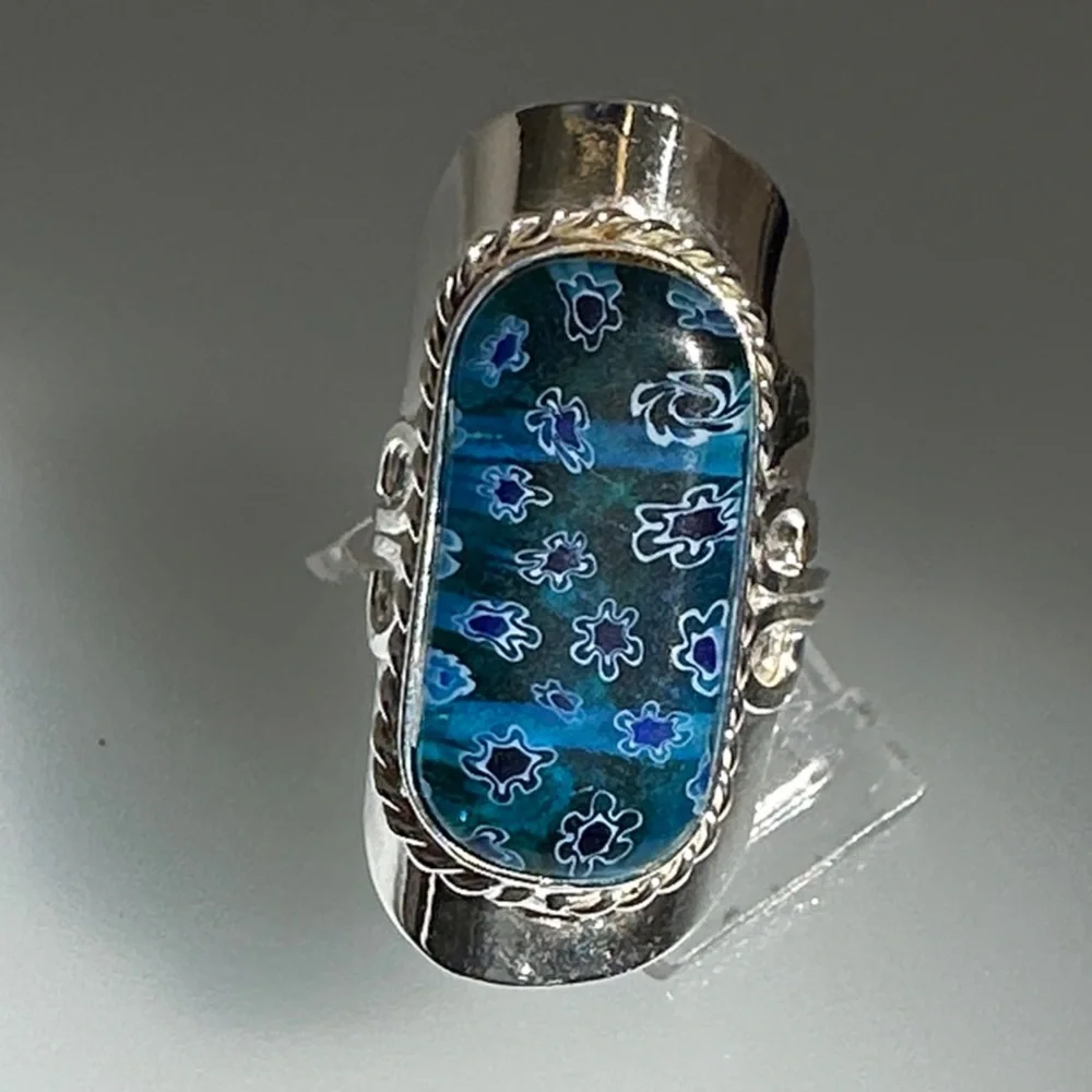 925 sterling Silver and Blue Women's Ring